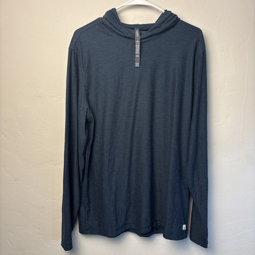 Vuori Strato Tech Lightweight Hoodie Pullover Blue Hooded V1019 Mens Large